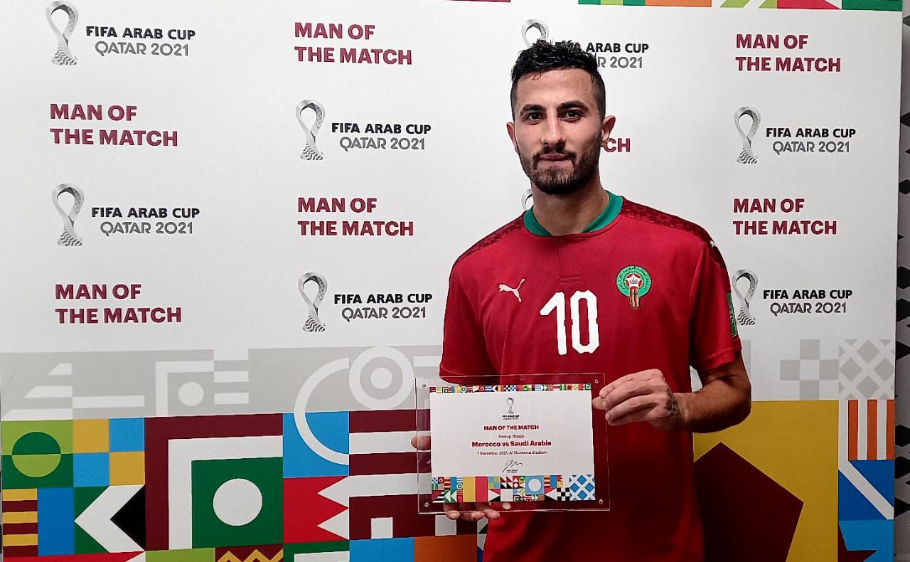 كأس العرب: أيمن الحسوني أحسن لاعب في مباراة المنتخب الوطني أمام السعودية
