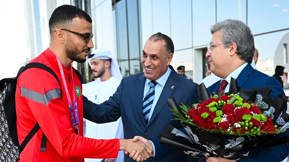 بعثة “أسود الأطلس” تحط الرحال بالإمارات لمواجهة منتخب جيورجيا وديا