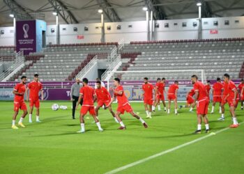 المنتخب الوطني يجري ثاني حصة تدريبية بقطر