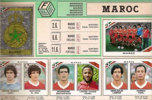 تشكيلة منتخب المغرب لكرة القدم في كأس العالم 1986