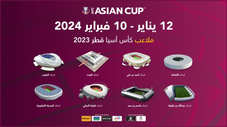 كأس آسيا 2023 تنطلق 12 يناير