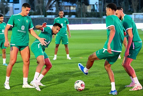 المنتخب المغربي يخوض أول حصة تدريبية قبل مواجهة كوت ديفوار وليبيريا