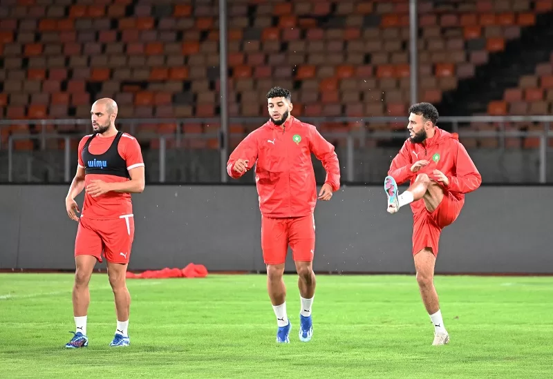 المنتخب المغربي يخوض آخر حصة تدريبية قبل مواجهة تنزانيا