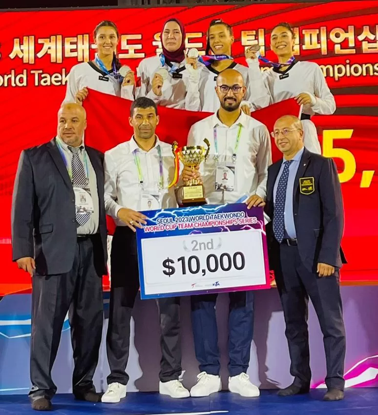 المنتخب الوطني المغربي للتايكواندو إناث وصيفا في منافسات كأس العالم