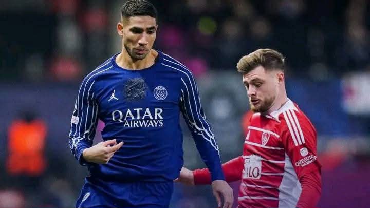 حكيمي يساهم في فوز باريس سان جيرمان على بريست بدوري الأبطال