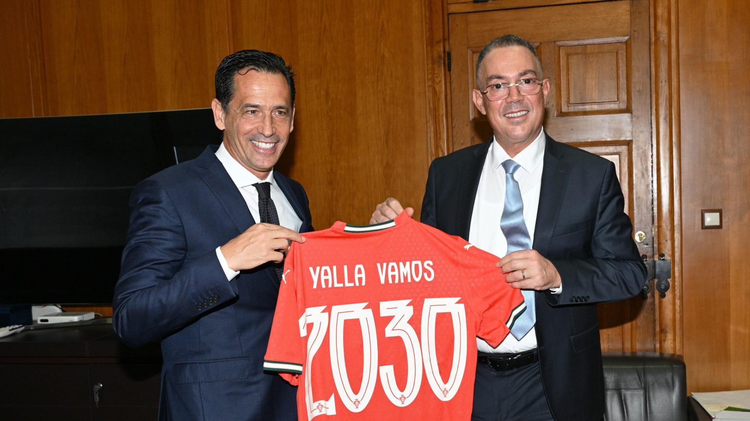 لقجع يستقبل رئيس الاتحاد البرتغالي ويستعرض استعدادات المغرب لكأس العالم 2030