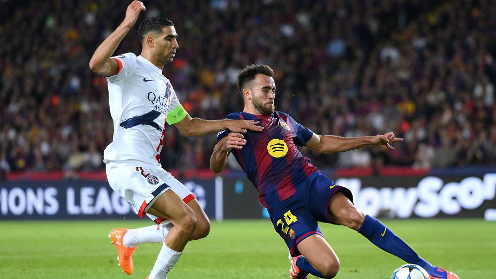 حكيمي يتألق بتمريرة حاسمة ويقود باريس سان جيرمان لإسقاط برشلونة (2-1) في دوري الأبطال